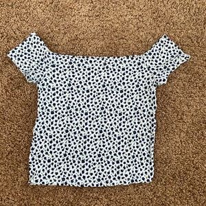 Pacsun basics floral off the shoulder tee